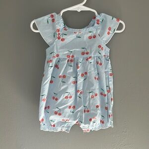 NWOT Girls Lightweight Cherries Shorts Romper - 3M Carters